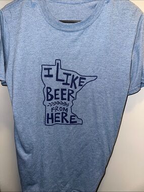 I Like Beer From Here Graphic Tee - Light Blue